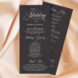 Modern Classy Elegant Wedding Ceremony Program<br><div class="desc">Modern Elegant Classy,  Wedding Ceremony Program in 4x9 inches (long) card,  charcoal grey theme.
 It is designed with scroll accent that can be personalised with custom/ personalised text for your bridal party,  ceremony details,  memorial notes and thank you message.</div>
