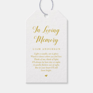 Modern Classy Gold, Funeral Memorial Service Gift Tags
