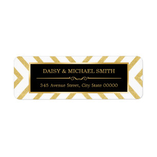 Modern Classy Gold Glitter Stripes Pattern Label