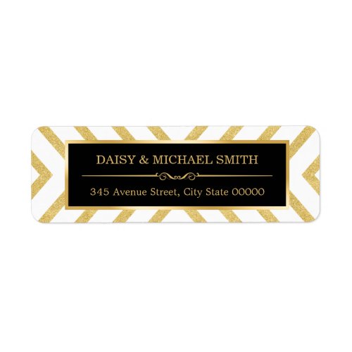 Modern Classy Gold Glitter Stripes Pattern Label