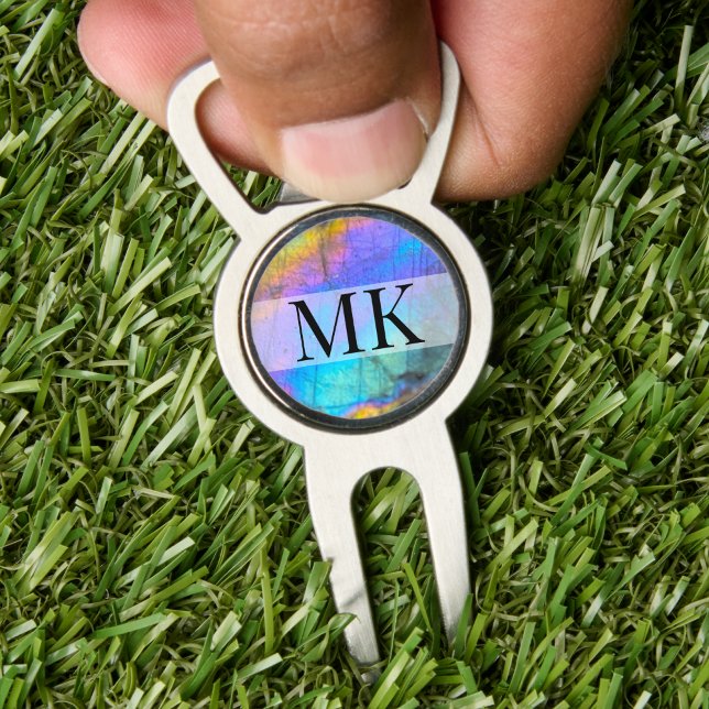 Modern Classy Golfer Marble Initial Monogram Divot Tool (Modern Classy Golfer Marble Initial Monogram Divot Tool)