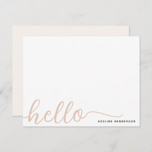 Modern Classy Ivory Cream Hello Note Card