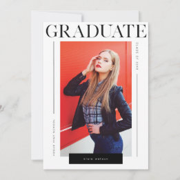 Modern Classy Minimal & Chic  | Photo Graduation Announcement