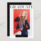 Modern Classy Minimal & Chic  | Photo Graduation Announcement (Front/Back)