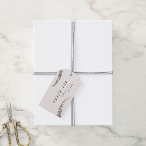 Modern classy minimalist all white party favor gift tags