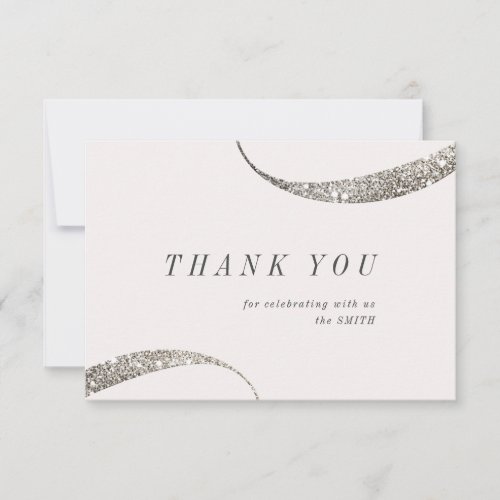 Modern classy minimalist all white party thank you card