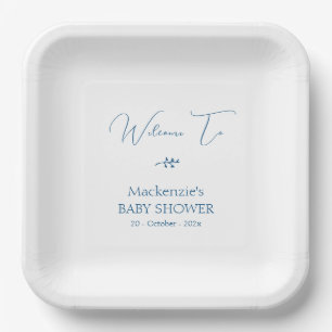 Modern Classy Minimalist Baby Shower Paper Plates