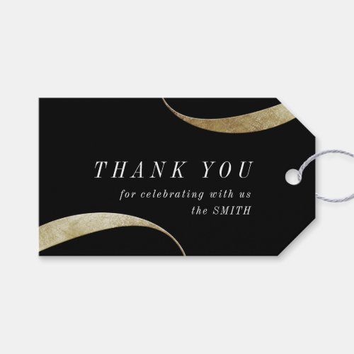 Modern classy minimalist black and gold favor gift tags