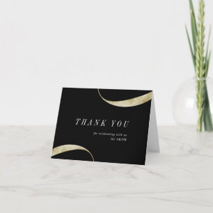 Modern classy minimalist faux gold foil letterpress thank you card