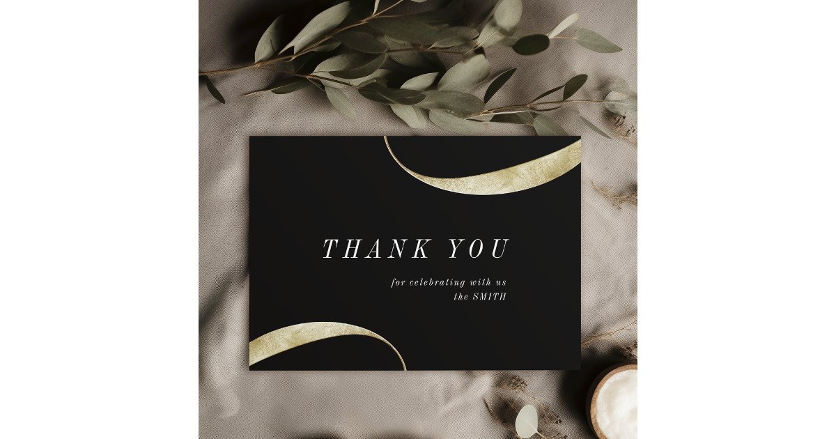 Modern classy minimalist faux gold foil thank you card | Zazzle