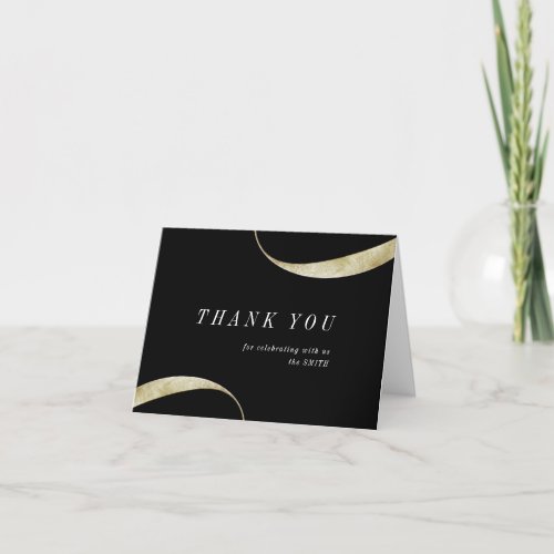 Modern classy minimalist faux gold foil thank you card