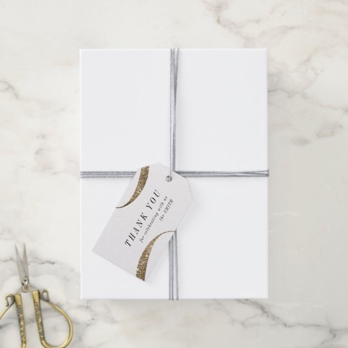 Modern classy minimalist gold and white favor gift tags