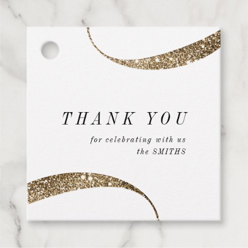 Modern classy minimalist gold and white favor tags