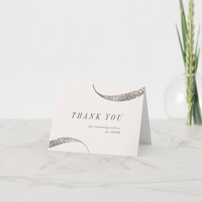 Modern classy minimalist gold glitter thank you ca (Front)