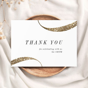 Modern classy minimalist gold glitter thank you card