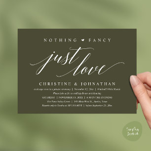 Modern Classy Nothing Fancy, Just Love, Reception Invitation