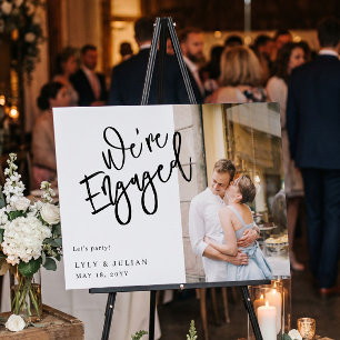 Modern Classy Photo Engagement Party Welcome Sign
