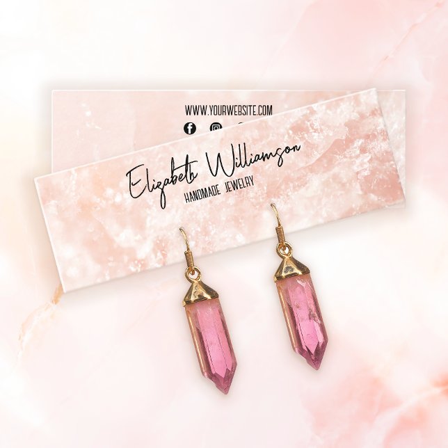 Modern Classy Pink Rose Quartz Jewelry Display Mini Business Card (Creator Uploaded)