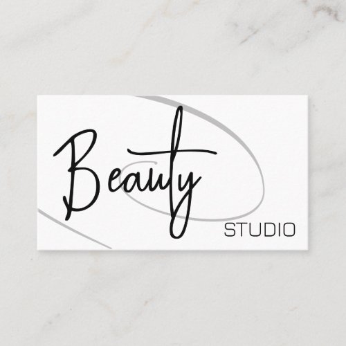 Modern Classy Professional Hair Studio Black White Business Card