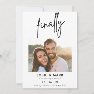 modern classy script finally photo save the date