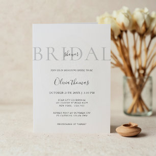 Modern Classy Silver Grey Photo Bridal Shower Invitation