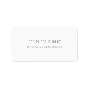 Modern Classy Simple White Template Professional Label