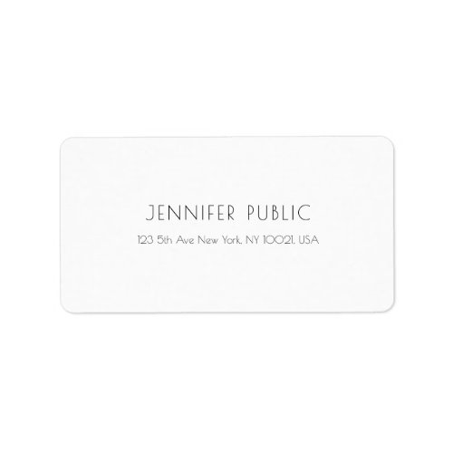 Modern Classy Simple White Template Professional Label