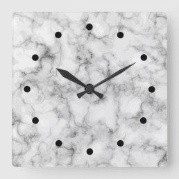 Modern Classy Stone Marble Design Square Wall Clock