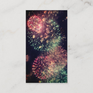 Modern Classy Typography Custom QR Code Fireworks Business Card