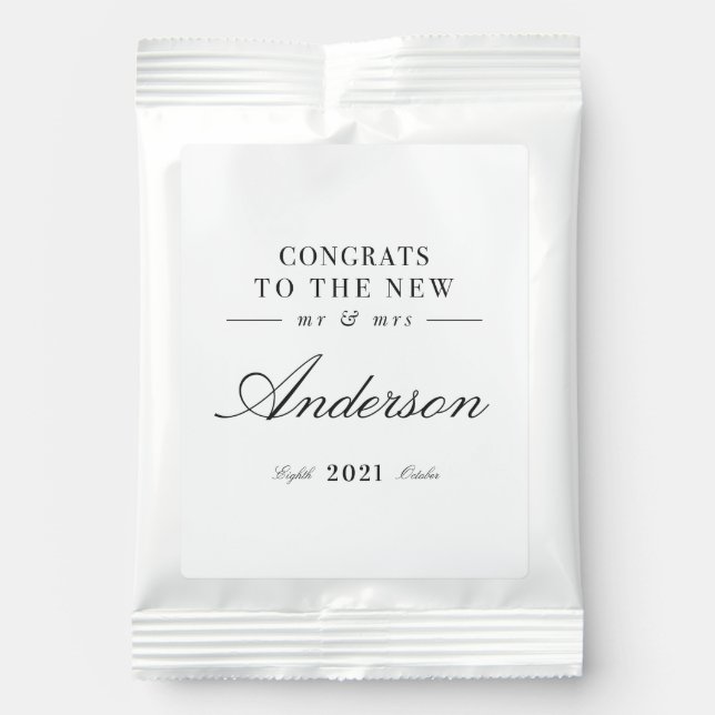 Modern classy typography Mr and Mrs wedding  Margarita Drink Mix (Front)