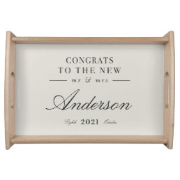 Modern classy typography Mr and Mrs wedding  Serving Tray