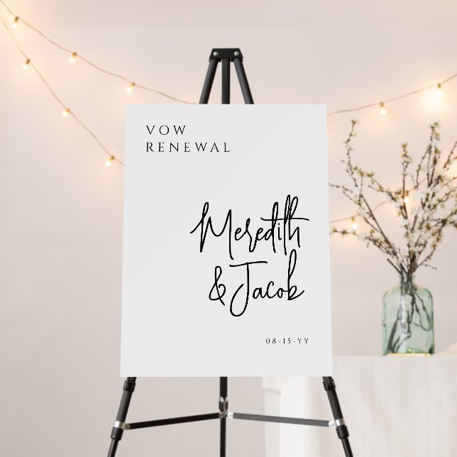 Modern Classy Vow Renewal Party Welcome Sign (In Situ (Stand))