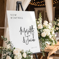 Modern Classy Vow Renewal Party Welcome Sign