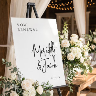 Modern Classy Vow Renewal Party Welcome Sign