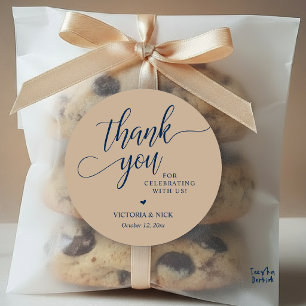 Modern Classy Wedding Dinner Favor Gifts Thank You Classic Round Sticker