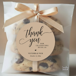 Modern Classy Wedding Dinner Favor Gifts Thank You Classic Round Sticker