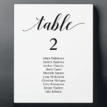 Modern Classy Wedding Dinner Place Setting Chart Plaque<br><div class="desc">Modern Classy Wedding Dinner Place Setting Chart,  in black and white theme</div>