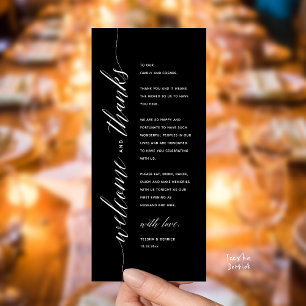 Modern Classy Wedding Dinner Thank You Card