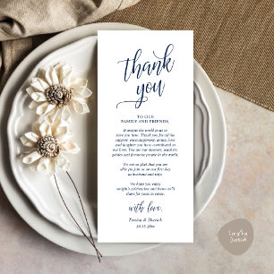 Modern Classy Wedding Dinner Thank You Card