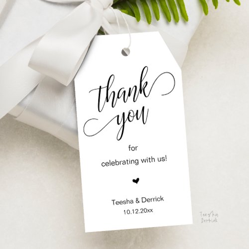 Modern Classy Wedding Party Gifts Thank You Gift Tags