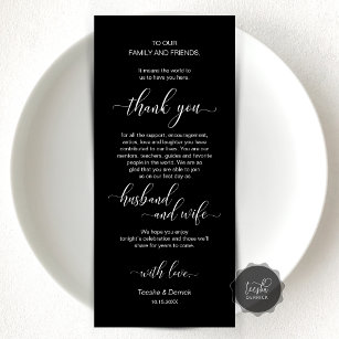 Modern Classy Wedding Place Setting Thank You Card