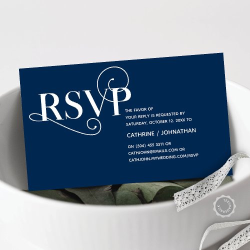 Modern Classy Wedding RSVP Reply Respond Enclosure Card