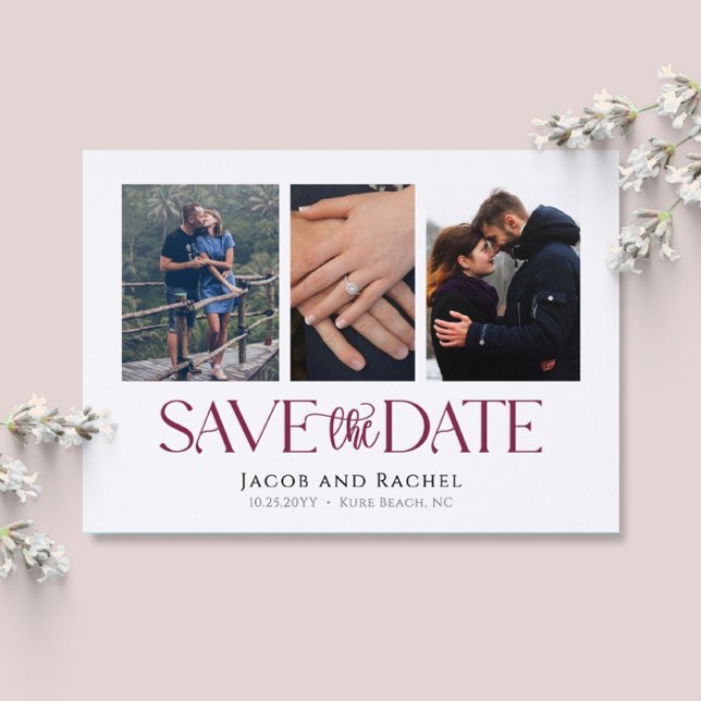 Modern Classy Wedding Save the Date Letterpress Photo Cards (Creator Uploaded)