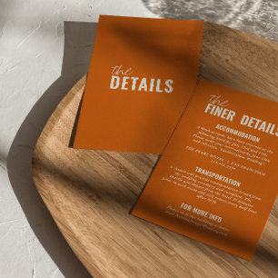 Modern Classy Whimsical Colorful Wedding Details Enclosure Card