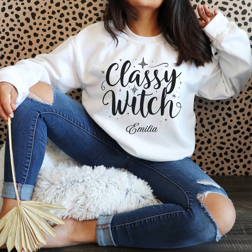 Modern Classy Witch Halloween Name T_shirt