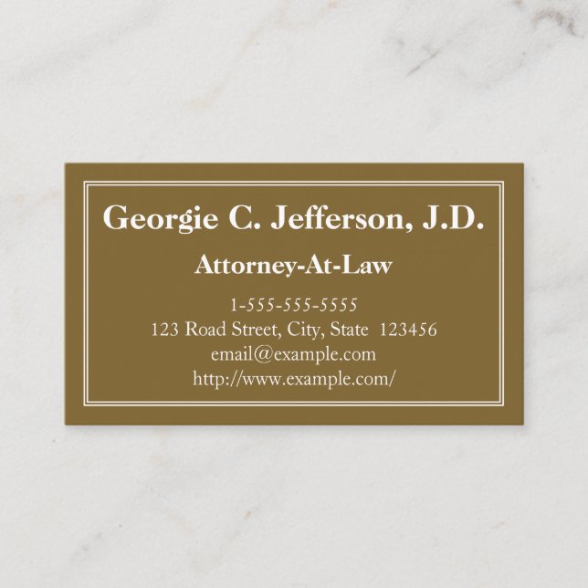 Modern & Clean Attorney-At-Law Business Card (Front)