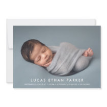 Modern Clean Big Photo Birth Announcement