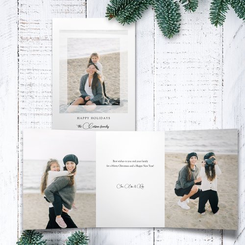 Modern Clean Chic Holiday Photo Tri_Fold Card