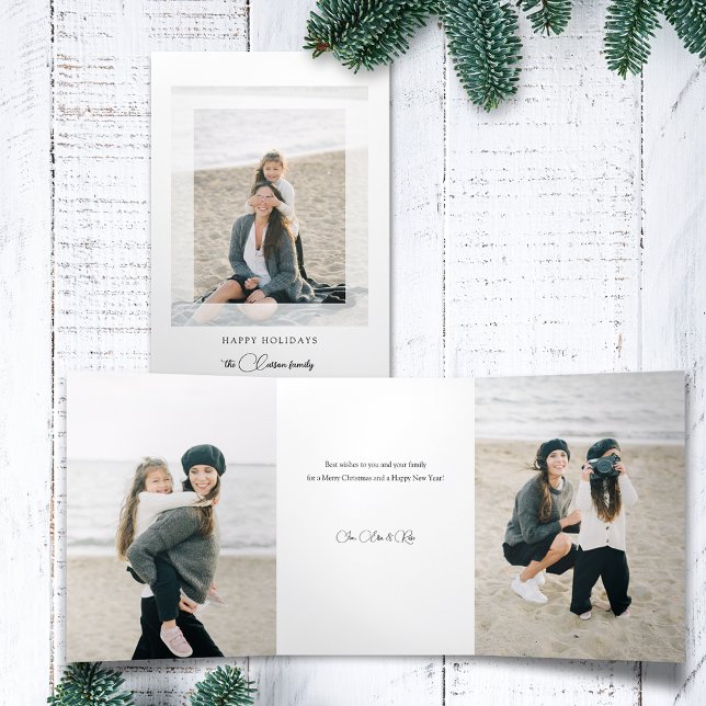 Modern Clean Chic Holiday Photo Tri-Fold Card (Creator Uploaded)