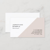 Modern Clean Chic Professional Design Beige White Business Card (Front/Back)